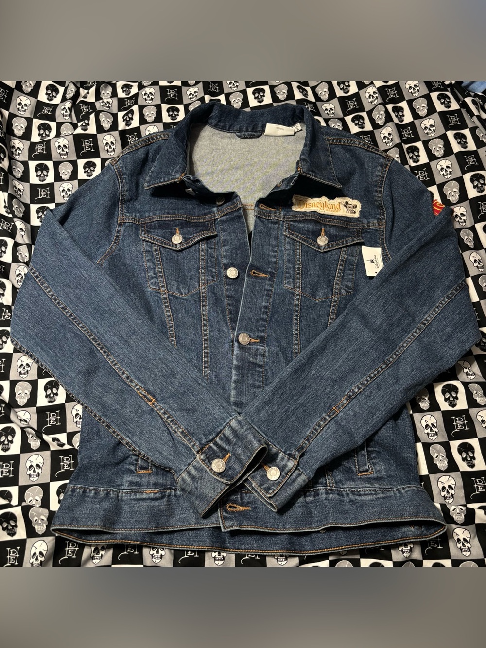 Disney PARKS OFFICIAL Disneyland Denim Jean Jacket with Patches